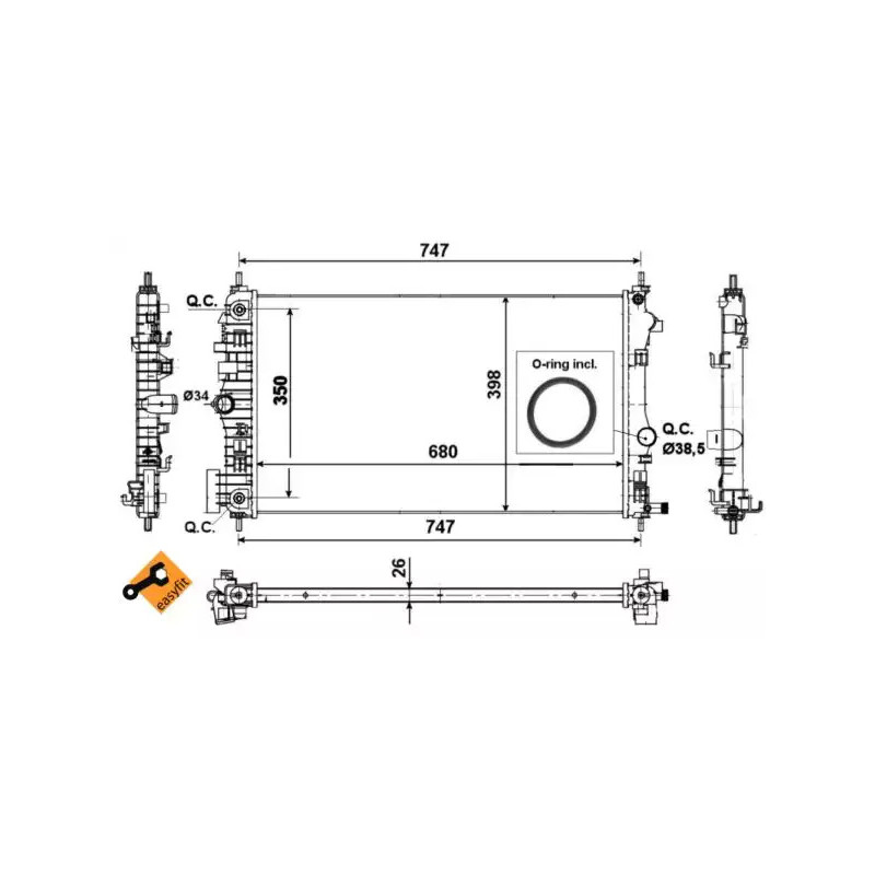 Variklio aušinimo radiatorius  NRF 53777