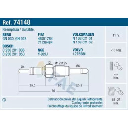 Pakaitinimo žvakė  FAE 74148