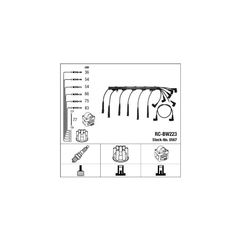 Uždegimo laidų komplektas  NGK 0567