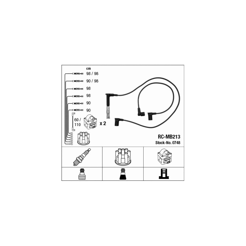 Uždegimo laidų komplektas  NGK 0748