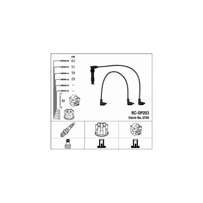 Uždegimo laidų komplektas  NGK 0768