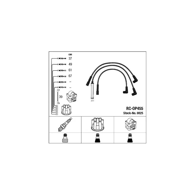 Uždegimo laidų komplektas  NGK 0825