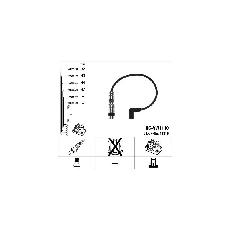 Uždegimo laidų komplektas  NGK 44316