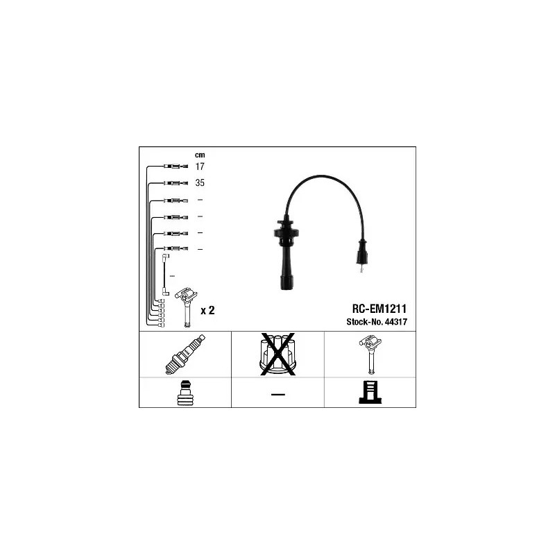 Uždegimo laidų komplektas  NGK 44317