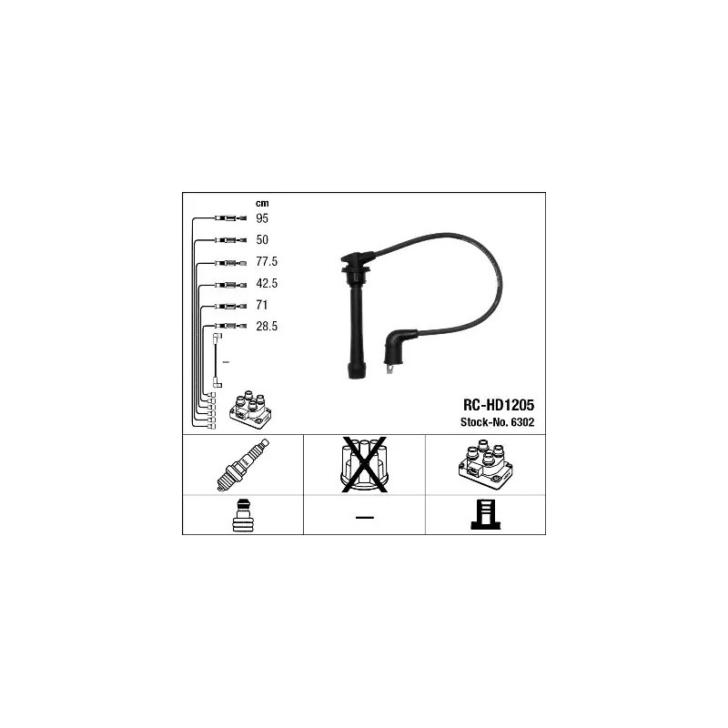 Uždegimo laidų komplektas  NGK 6302
