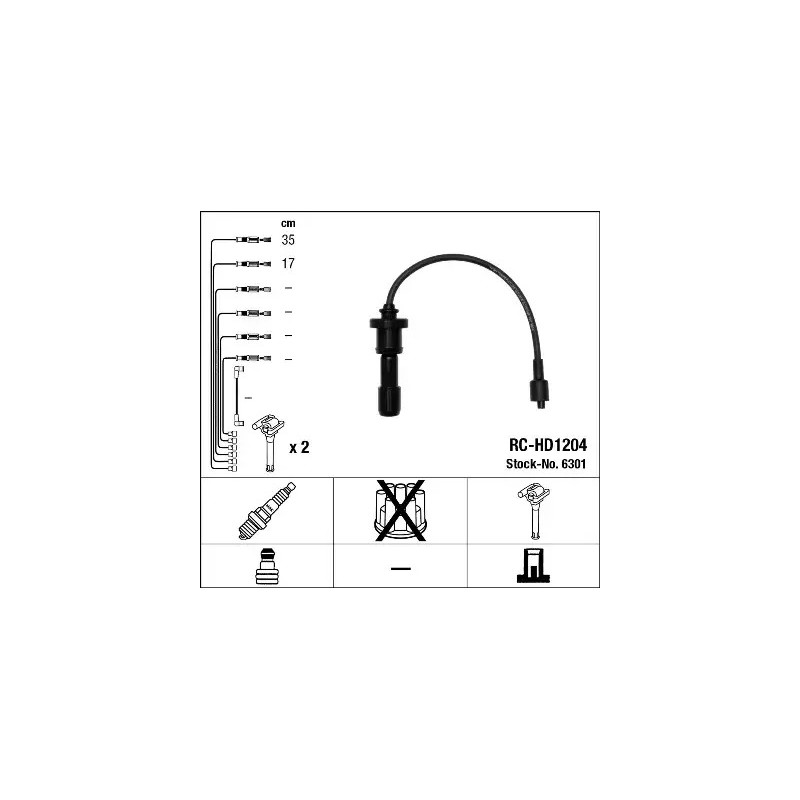 Uždegimo laidų komplektas  NGK 6301