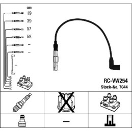 Uždegimo laidų komplektas  NGK 7044