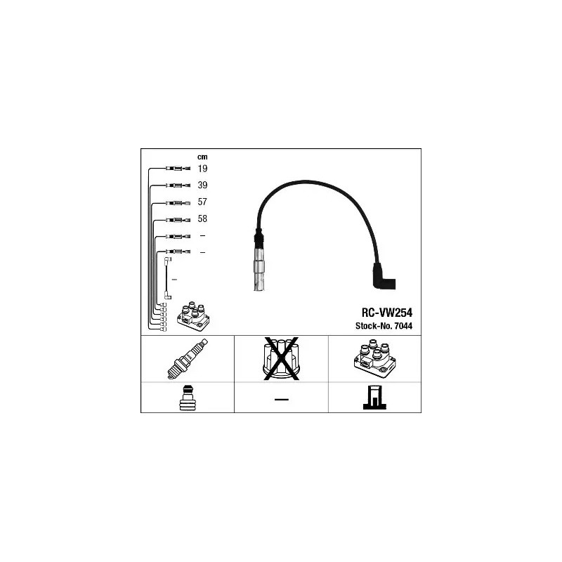 Uždegimo laidų komplektas  NGK 7044