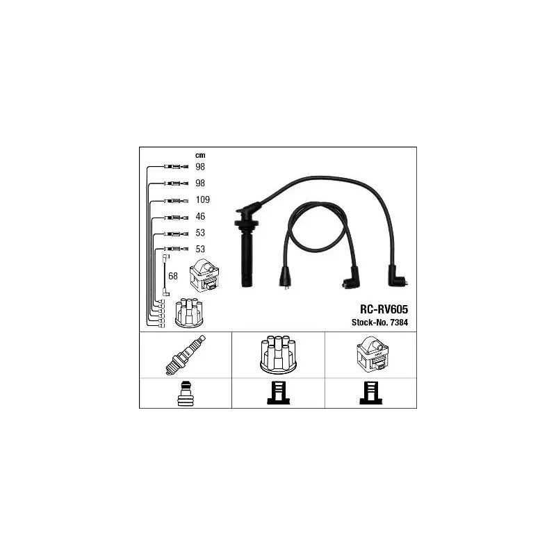 Uždegimo laidų komplektas  NGK 7384