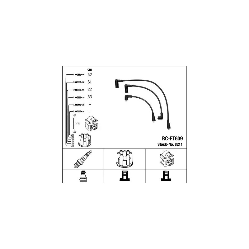Uždegimo laidų komplektas  NGK 8211