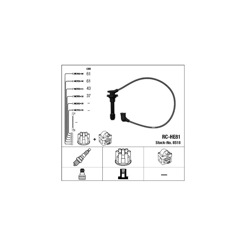 Uždegimo laidų komplektas  NGK 8518