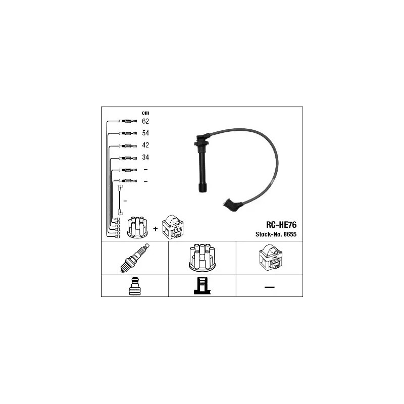 Uždegimo laidų komplektas  NGK 8655