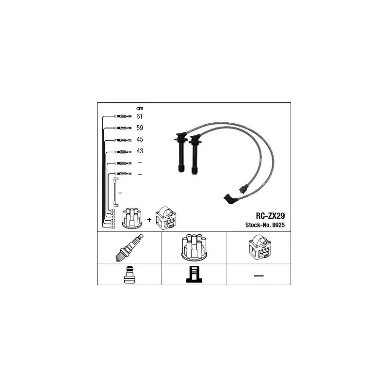 Uždegimo laidų komplektas  NGK 9925