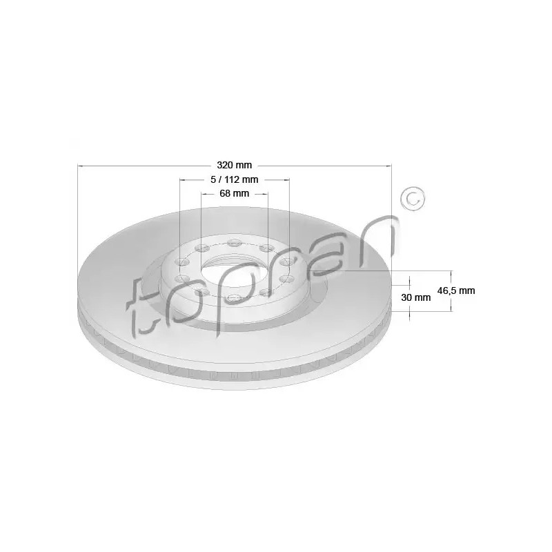 Stabdžių diskas  TOPRAN 110 432