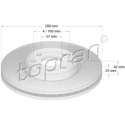 Stabdžių diskas  TOPRAN 206 858
