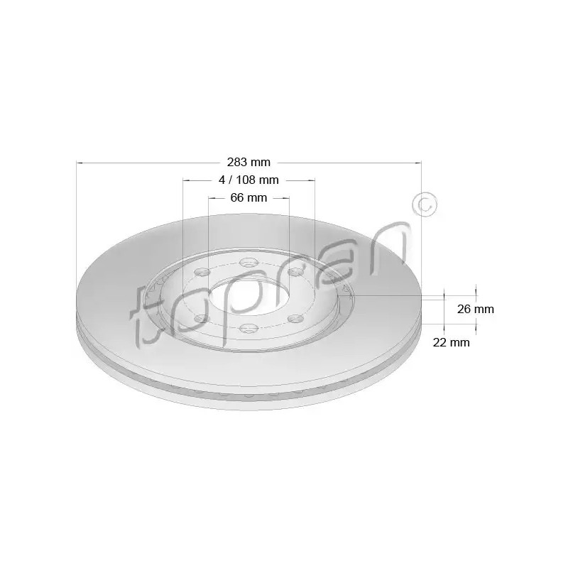 Stabdžių diskas  TOPRAN 720 245