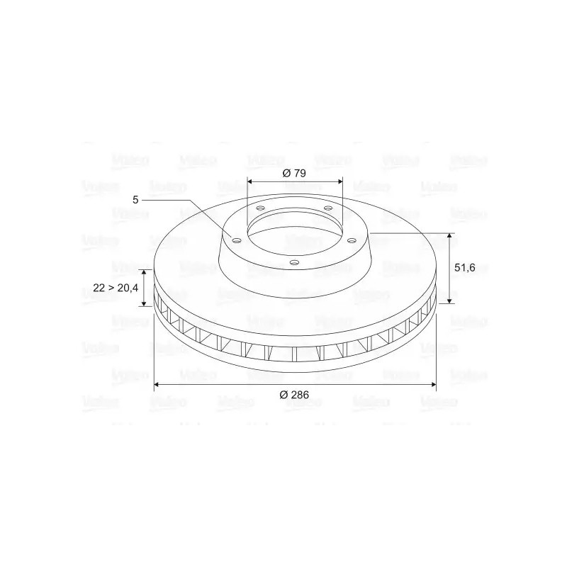 Stabdžių diskas  VALEO 186275