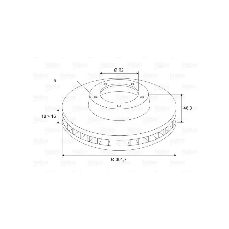 Stabdžių diskas  VALEO 186686
