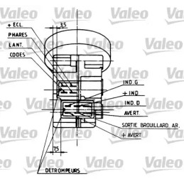 Vairo kolonėlės jungiklis  VALEO 251210