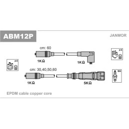 Uždegimo laidų komplektas  JANMOR ABM12P