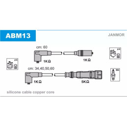 Uždegimo laidų komplektas  JANMOR ABM13