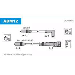 Uždegimo laidų komplektas  JANMOR ABM12