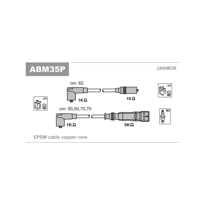 Uždegimo laidų komplektas  JANMOR ABM35P