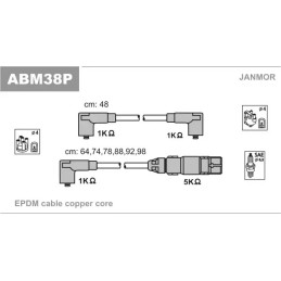 Uždegimo laidų komplektas  JANMOR ABM38P