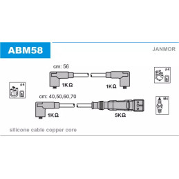 Uždegimo laidų komplektas  JANMOR ABM58