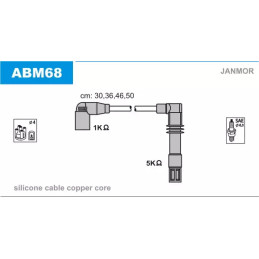 Uždegimo laidų komplektas  JANMOR ABM68