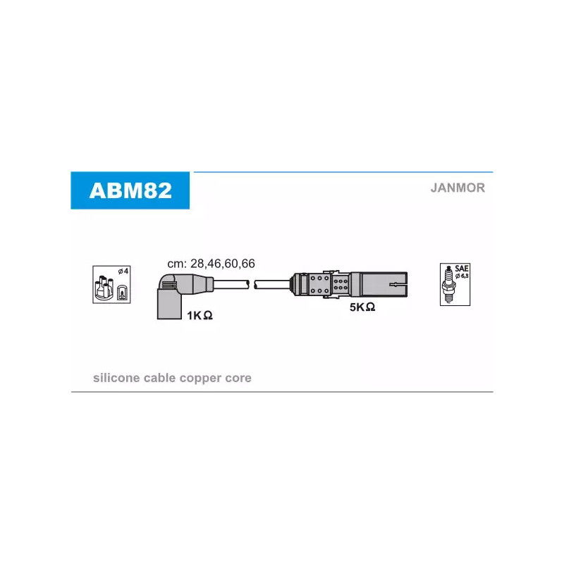 Uždegimo laidų komplektas  JANMOR ABM82