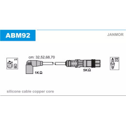 Uždegimo laidų komplektas  JANMOR ABM92