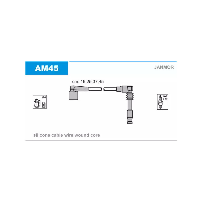 Uždegimo laidų komplektas  JANMOR AM45