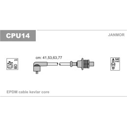 Uždegimo laidų komplektas  JANMOR CPU14