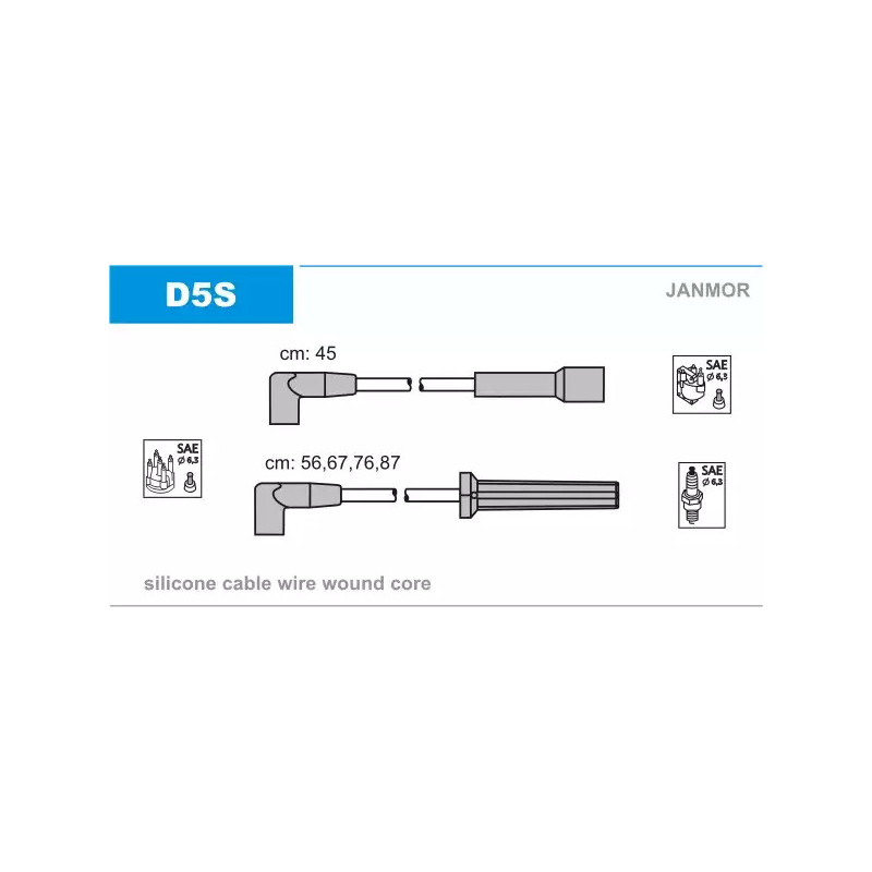 Uždegimo laidų komplektas  JANMOR D5S