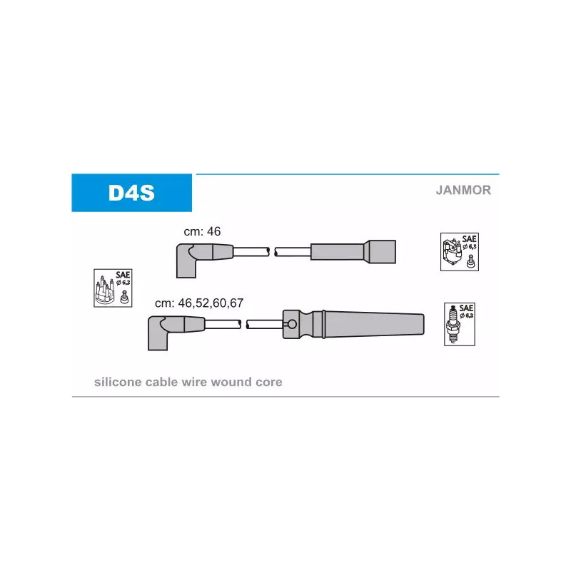 Uždegimo laidų komplektas  JANMOR D4S