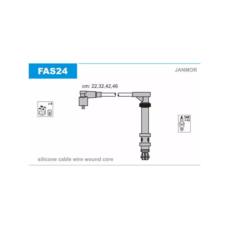 Uždegimo laidų komplektas  JANMOR FAS24