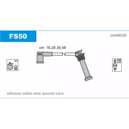 Uždegimo laidų komplektas  JANMOR FS50