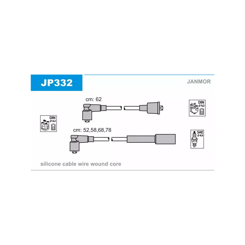 Uždegimo laidų komplektas  JANMOR JP332