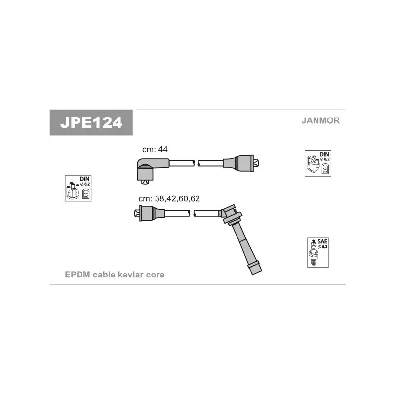 Uždegimo laidų komplektas  JANMOR JPE124