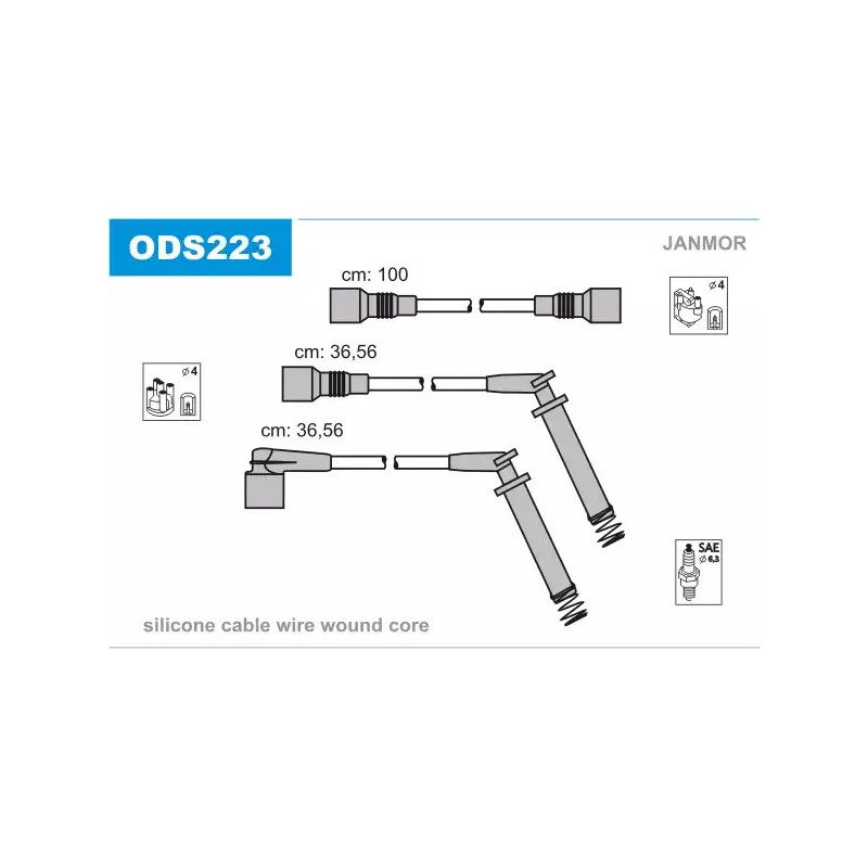 Uždegimo laidų komplektas  JANMOR ODS223