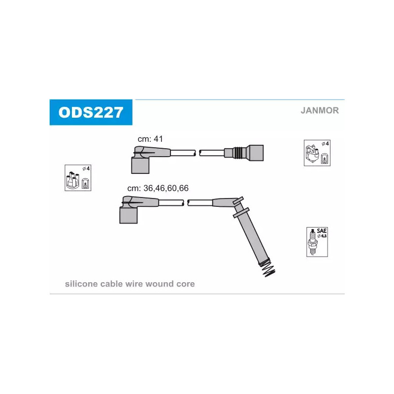 Uždegimo laidų komplektas  JANMOR ODS227