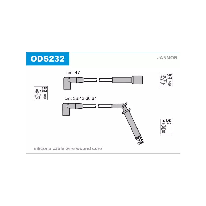 Uždegimo laidų komplektas  JANMOR ODS232