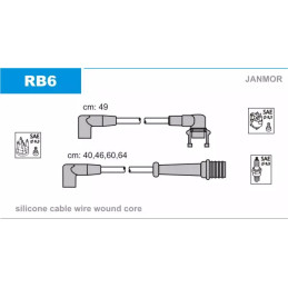 Uždegimo laidų komplektas  JANMOR RB6