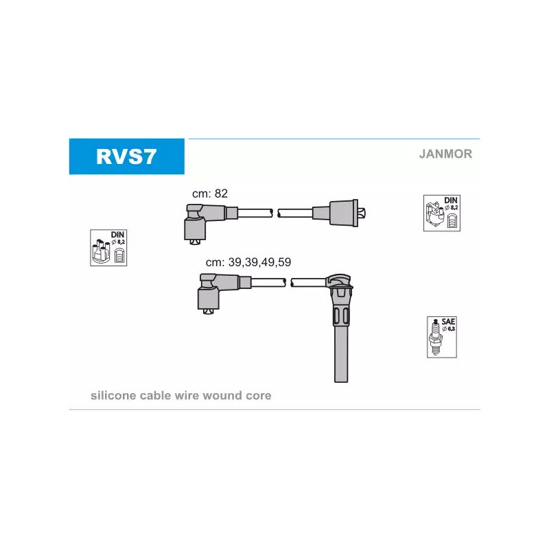 Uždegimo laidų komplektas  JANMOR RVS7