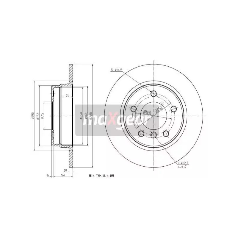 Stabdžių diskas  MAXGEAR 19-0693