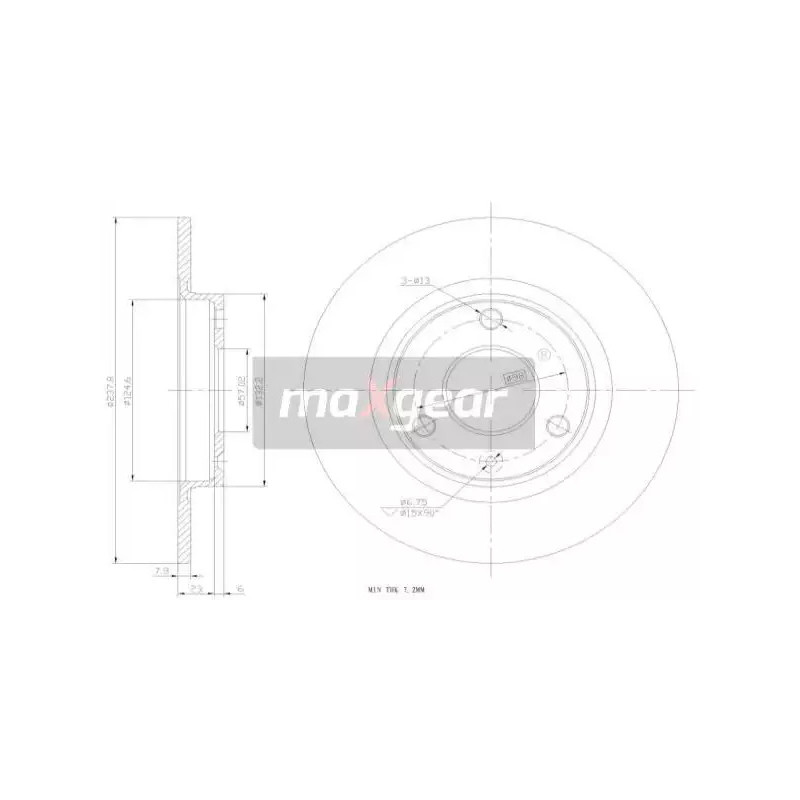 Stabdžių diskas  MAXGEAR 19-0697