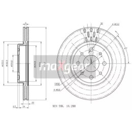 Stabdžių diskas  MAXGEAR 19-0703