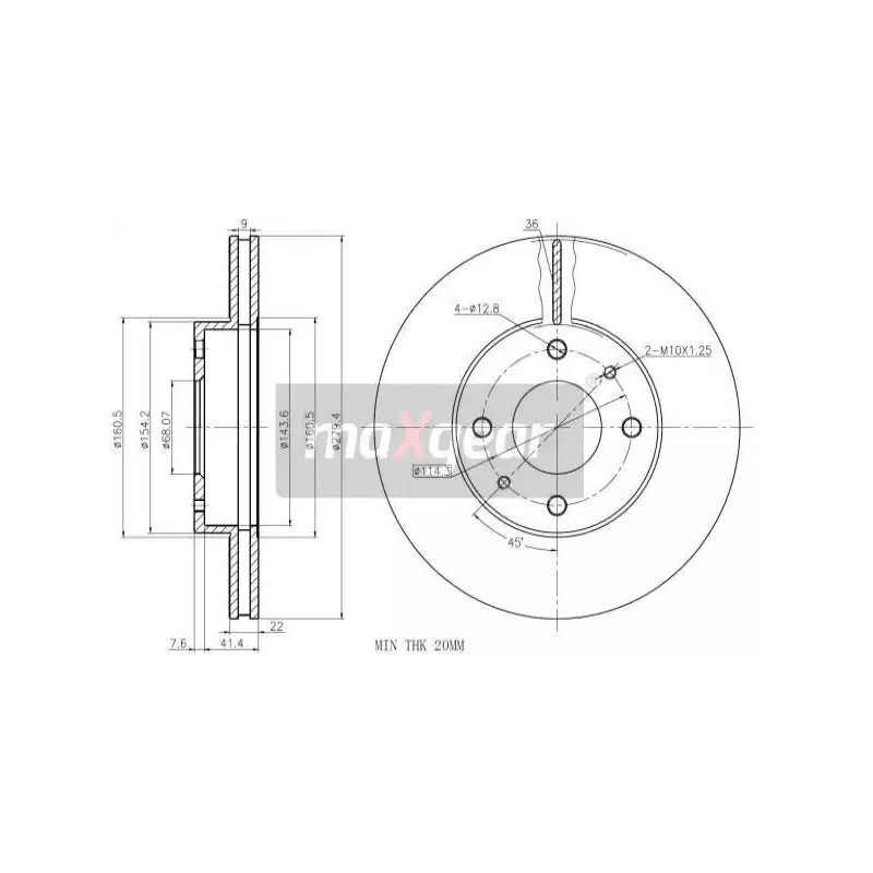Stabdžių diskas  MAXGEAR 19-0735