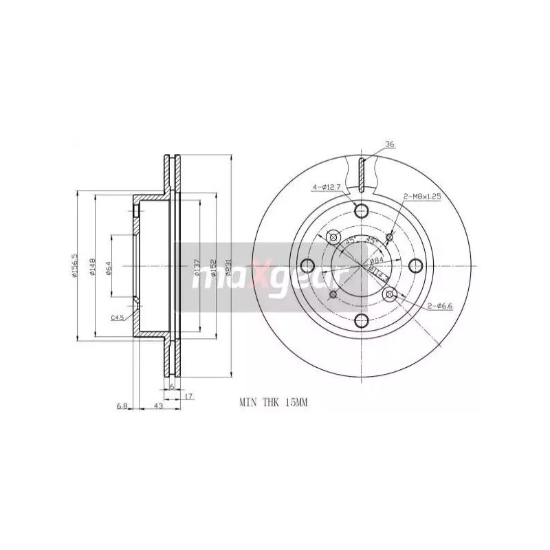 Stabdžių diskas  MAXGEAR 19-0750
